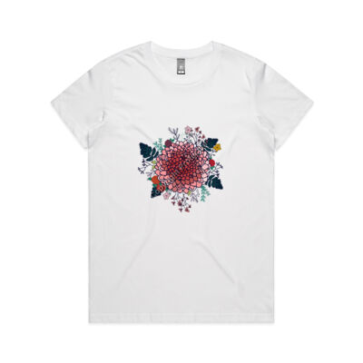 Autumn Floral hand drawn illustration on a Womens T-shirt.
 Thumbnail