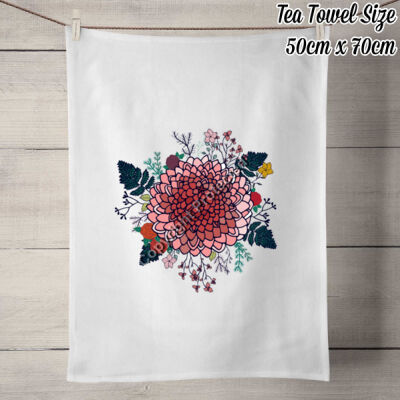 Autumn Floral - 100% Linen Tea Towel Thumbnail