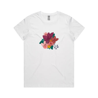 Elegant Floral illustration on a Womens T-shirt Thumbnail